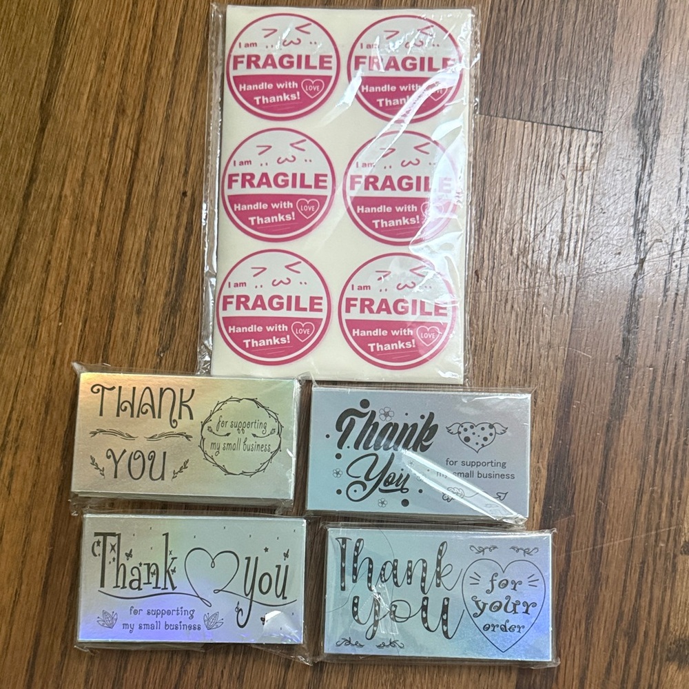 Thank You and Fragile Stickers Set